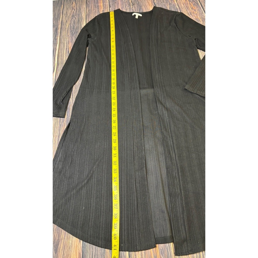 Maurices Cardigan Duster Womens M Black Ribbed Longline Open Front Midi Knit - Picture 4 of 16